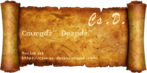 Csurgó Dezső névjegykártya
