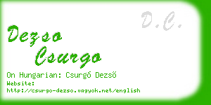 dezso csurgo business card