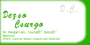 dezso csurgo business card